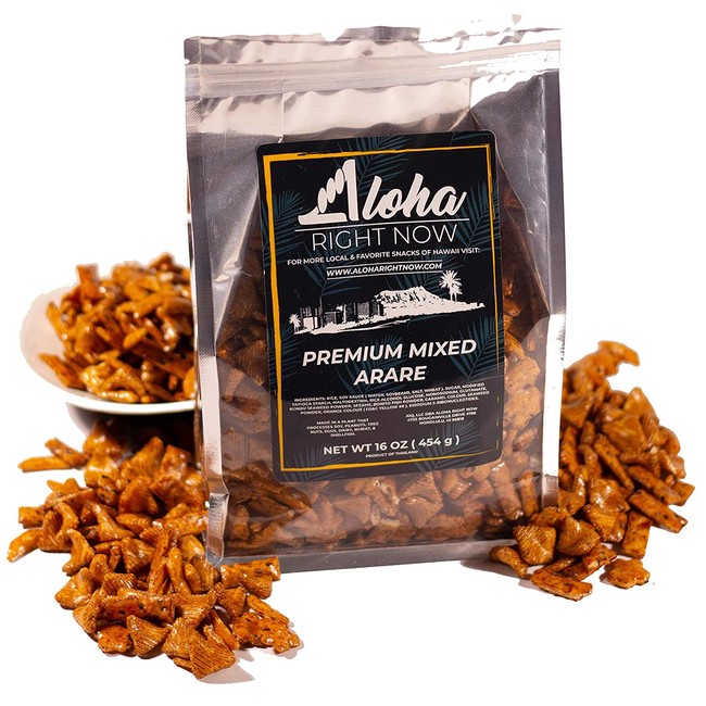 Aloha Right Now Premium Mixed Arare 1 Lbs 16oz | Oriental Rice Crackers Mochi Crunch Japanese Hawaiian Style Asian Snack Mix
