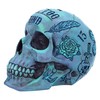 Nemesis Now Aqua Blue Traditional, Tribal Tattoo Fund Skull, Polyresin,