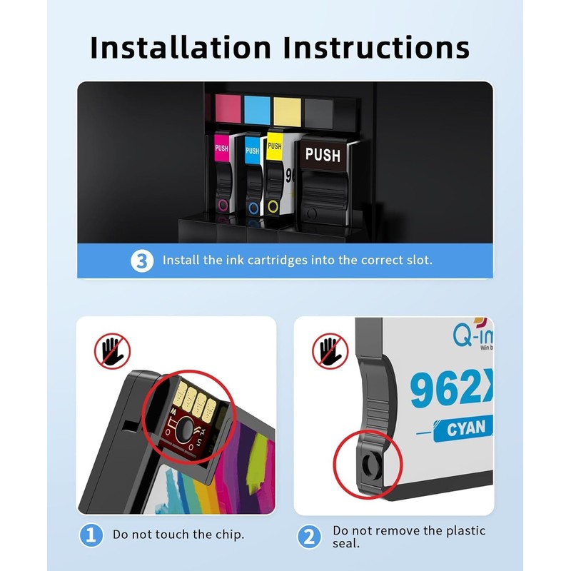 Q-image 962XL Ink Cartridge Combo Pack Replacement for OfficeJet Pro