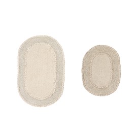 Home Weavers Double Ruffle Collection 100% Cotton Bathroom Rugs Set, Washable Rug, Extra Soft and Absorbent Bath Rug, Kitchen Mat, Bath Mat Set, Bath Floor Mat Non Slip, 2 Piece Set(S+M), Ivory