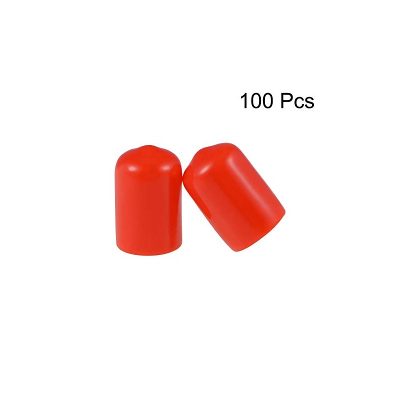 sourcing map 100pcs Rubber End Caps 12mm ID Vinyl Round