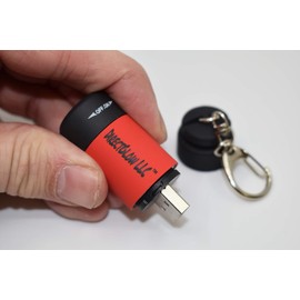DirectGlow USB UV Torch LED Keychain Flashlight Ultraviolet Blacklight Rechargeable Portable Key Ring Passport ID Currency Detection Camping (5, Red)