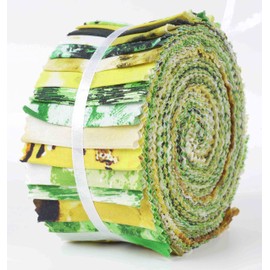 Soimoi 40Pcs Tie Dye Print Cotton Precut Fabrics for Quilting Craft Strips 2.5x42inches Jelly Roll - Green