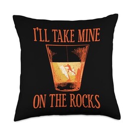 Rock Climbing Climber I'Ll Take Mine On The Rocks Ice Cube Throw Pillow