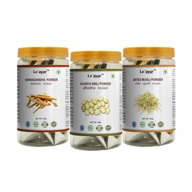 Le'ayur Combo Safed Musli, Ashwagandha, Kaunch Beej Powder 125-125 Grams