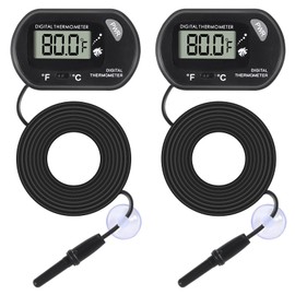 ALAMSCN 2PCS Aquarium Thermometer LCD Display Fish Tank Thermometer with Probe and Suction Cup for Fish Tank Reptile Terrarium
