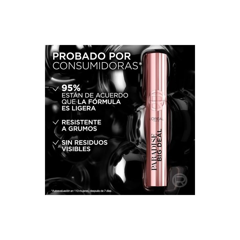 L'Oreal Paris, Paradise Big Deal Máscara De Pestañas Voluminizadora Lavable,