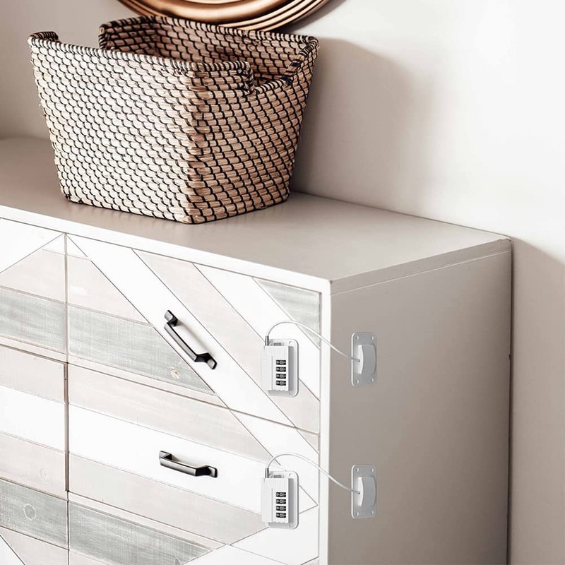 Aswalling 2 Piece Fridge Locks No Drilling, Fridge Locks for