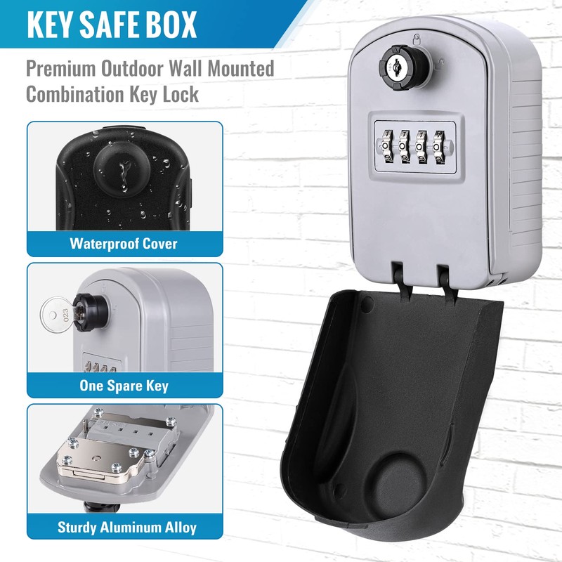 ENONEO Key Safe Key Safe with 4-Digit Combination Code with