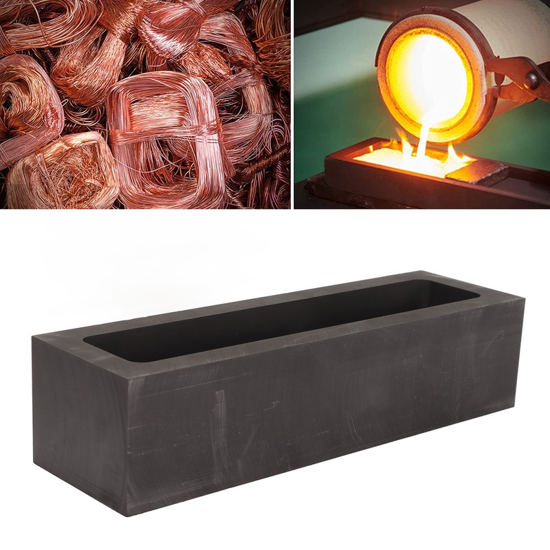 Graphite Ingot Mold 6.6lb Alchemy Capacity Rectangular Refining Graphite Casting