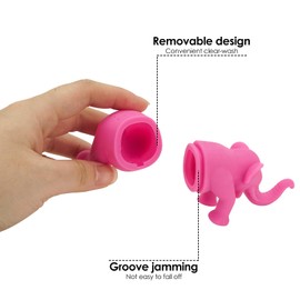 SHIDOW Reusable Tea Infuser, Silicone Tea Infuser Loose Tea, Rabbit shape, Fun Gift for Tea Lovers (Pink Elephant)
