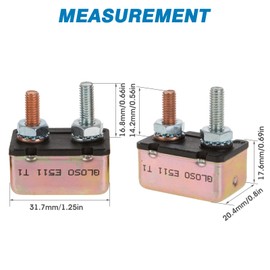GLOSO Circuit Breakers Stud Bolt Type for Truck Bus RV Automotive Motorcycle No Bracket Metal Cover Auto Reset (T1) - 1 Pack (15A) E511