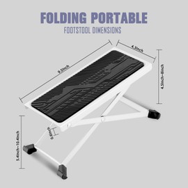 EASTROCK Guitar Footstool Nailless Design Footrest Stool for Classic, Acoustic, Electric Guitar, Height Adjustable, Stable Footstool, Excellent Professional Performance (Silver)