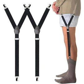 Shirt Stays for Men Adjustable Elastic Dress Shirt Garters Holder Straps with Non-slip Clips 1 Pair - Color: Dot