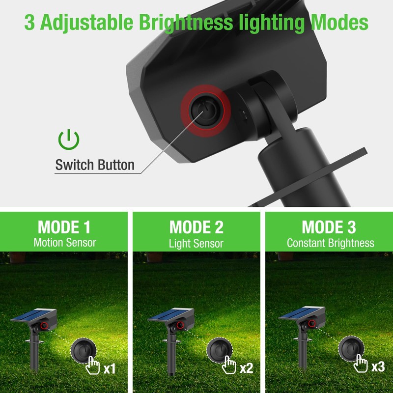 nipify Solar Spot Lights Outdoor Motion Sensor with 3 Modes,