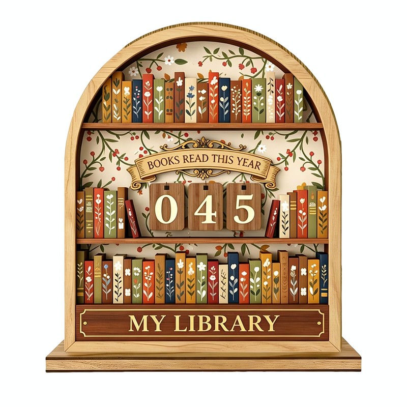 Books Read This Year Counter, 3D Book Reading Tracker Counter