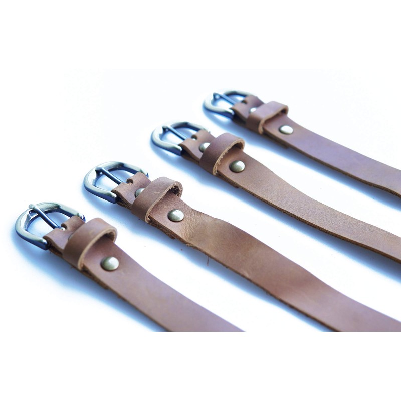Genuine Leather Straps (4 Pack),Leather Cinch Straps, Multipurpose Quality Hook