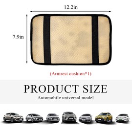 Gasedin Cow Print Car Accessories Set, Soft Fluffy Plush Cute Cow Steering Wheel Cover & Handbrake Cover, Warm Furry Cow Print Armrest Mat & Shift Gear Cover, Car Accessories (Armrest Mat)