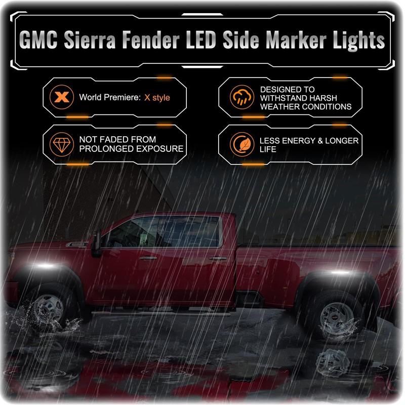 POPMOTORZ LED Side Marker Lights Assembly Compatible With 2020 2021