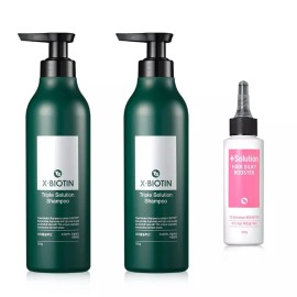 XBiotics TS 엑스비오틴 트리플 솔루션샴푸 500g X 2개+ TS솔루션헤어실키부스터 100g TS Xbiothin Triple Solution Shampoo 500g x 2 + TS Solution Hair Silky Booster 100g