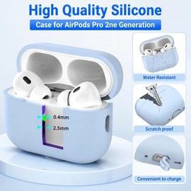 MHYALUDO for Airpods Pro 2 Case with Cleaner Kit,Soft Silicone Cover