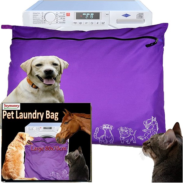 Joymaney Pet Laundry Bag | Stops Pet Hair Blocking the Washing Machine | Cotton Jumbo Size Wash Bag, YKK Zip, Ideal For Dog Cat Horse