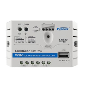 EPEVER® PWM Landstar EU Series Charge Controller LS EU 12V/24V with USB Connection (LS0512EU (5A, 12V)), 2511205