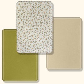 MLEPXBO Next to Me Crib Sheets, Muslin Cot Sheet Set of 3, 100% Cotton Crib Sheets for Baby Boys Girls, Safe & Anti-Slip, Soft Breathable Neutral (Green leaf, 83x50cm)