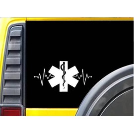 EMT Star of Life K319 8 inch Decal Lifeline Heartbeat Sticker
