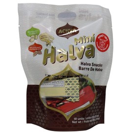 Halva Tahini Bar Mini Snacks – Assortment of 18 Snack-Sized Halvah Pistachio, Vanilla, and Cocoa Bean Israeli Snacks – Vegan, Kosher Snacks with No Gluten or Lactose by Achva, 12 g. Each