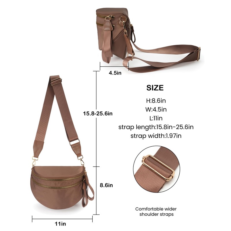 Spacious Nylon Crossbody Bag Bum Bag Handbags Wallets Purses Trendy