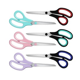 Scissors 6-Pack, Comfortable Handles Heavy Duty Scissor for Office Craft Home School Supplies, All Purpose Scissors, Heavy Duty Scissors Set with Thick and Sharp Blades for Home and Kitchen
