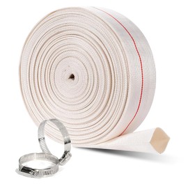 yotutun Gewebeschlauch 1 1/4 Zoll Flachschlauch 10m Gewebeschlauchset Industrieschlauch Feuerwehrschlauch mit 2 Edelstahl Schlauchklemmen Bewässerungsschlauch für Garten Landwirtschaft Industrie