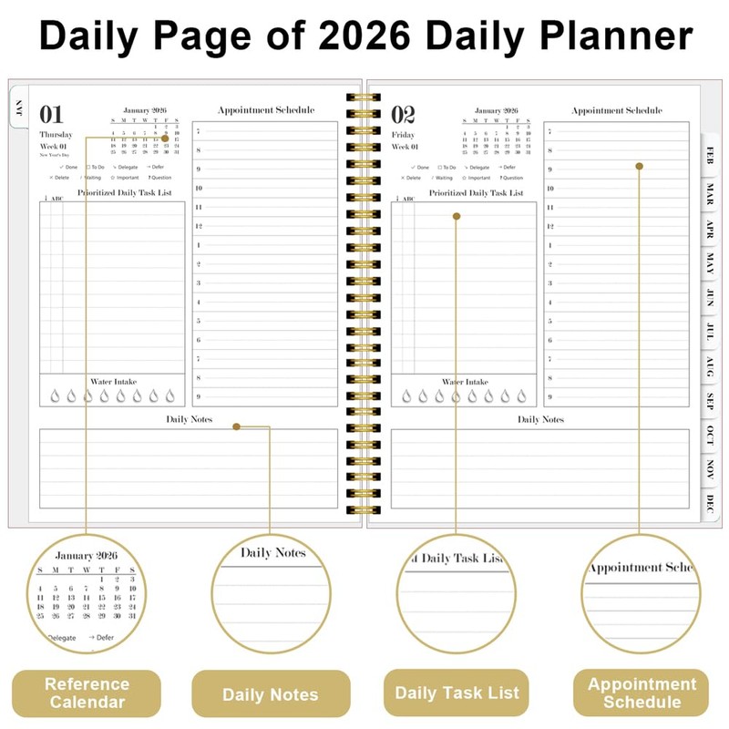 2026 Daily & Monthly Planner Calendar - Full Page a