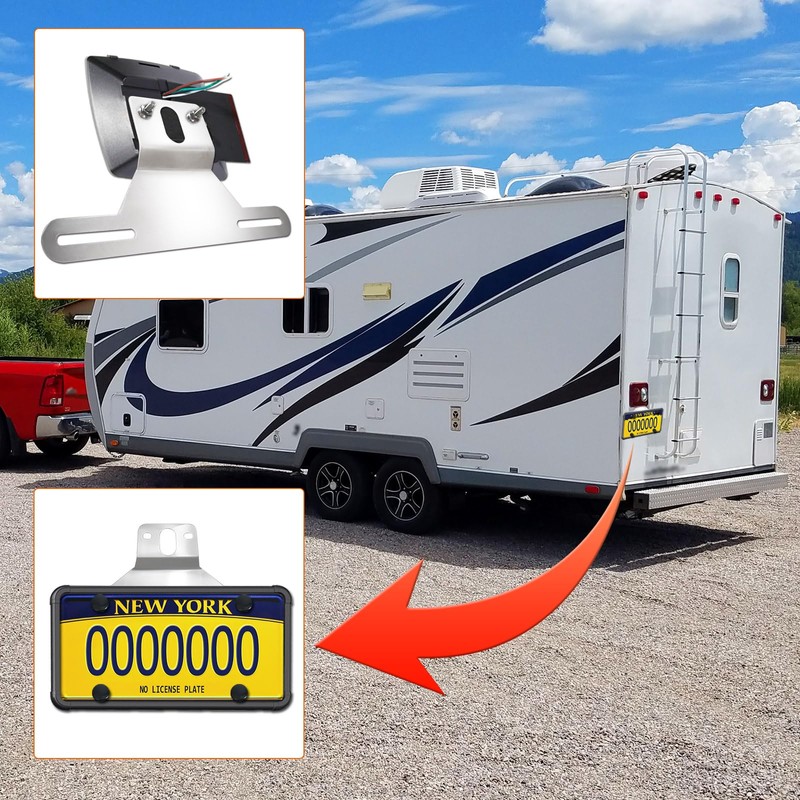 Trailer License Plate Bracket Holder with Silicone Car Tag Frame