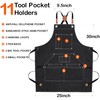 Yxiang Black Handmade Work Apron with 11 Tool Pockets, Heavy