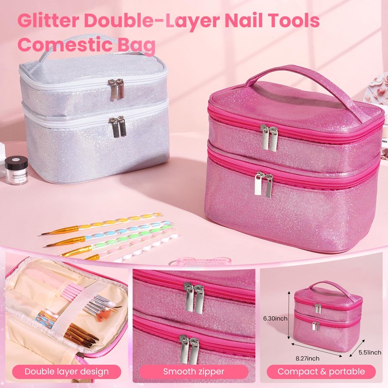 Nail Kit for Beginners, Acrylic Powder Liquid Set with Drill