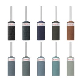 eMagTech 10PCS Sandpaper Grinding Head Sandpaper Stick Sanding Drums Sleeves Sandpaper Abrasive Wheel Woodworking Polishing Tool 180-7000 Grit