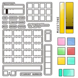 CRASPIRE Color Swatches Clear Rubber Stamps Palette Reusable Retro Transparent Silicone Stamp Seals for DIY Scrapbooking Photo Album Decorative Cards Making Stamp Sheets Film Frame