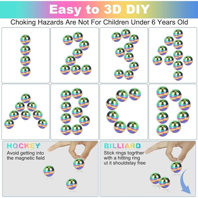 10Pcs Rainbow Hematite Magnetic Stone Kit, DIY Round Polished Magnets