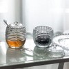 240ML Transparent Honey Jar with Dipper and Lid Glass Beehive