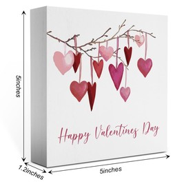 Happy Valentines Day Decoration for the Home Valentine Theme Decor Pink Valentines Day Decor Valentine Gifts for Couple Women Men Valentine Table Signs 5 x 5 inches