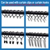 Openable Curtain Rings with Eyelets, 1inch Heavy Duty Rustproof Metal