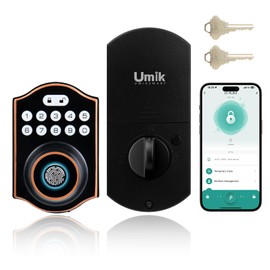 UMIK UMIKSMART Keyless Entry Door Lock, Fingerprint Smart Door Lock, Electronic Keypad Deadbolt for Front Door, Auto Lock, Easy Install (Antique Bronze)