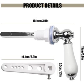 Ceramic Toilet Flush Handle, Toilet Flush Handles, Toilet Handle Replacement Universal Fit Toilet Cistern Handle Chrome Plated Replacement Metal Handle Cistern Lever for Toilet Wc Cistern Tank Lever.