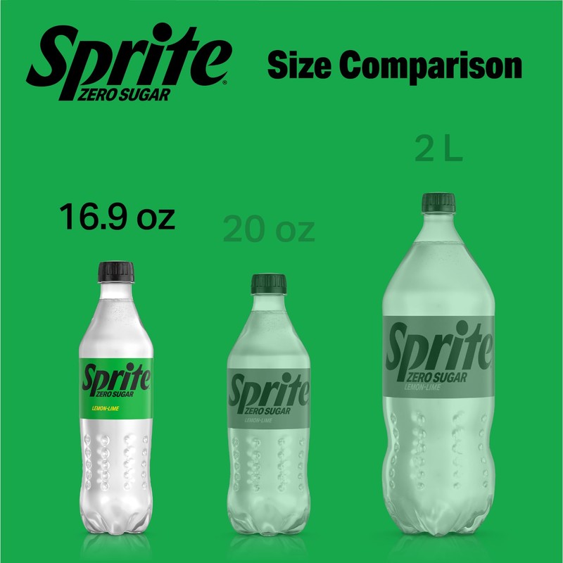 Sprite Zero Sugar Lemon Lime Diet Soda Pop Soft Drinks,