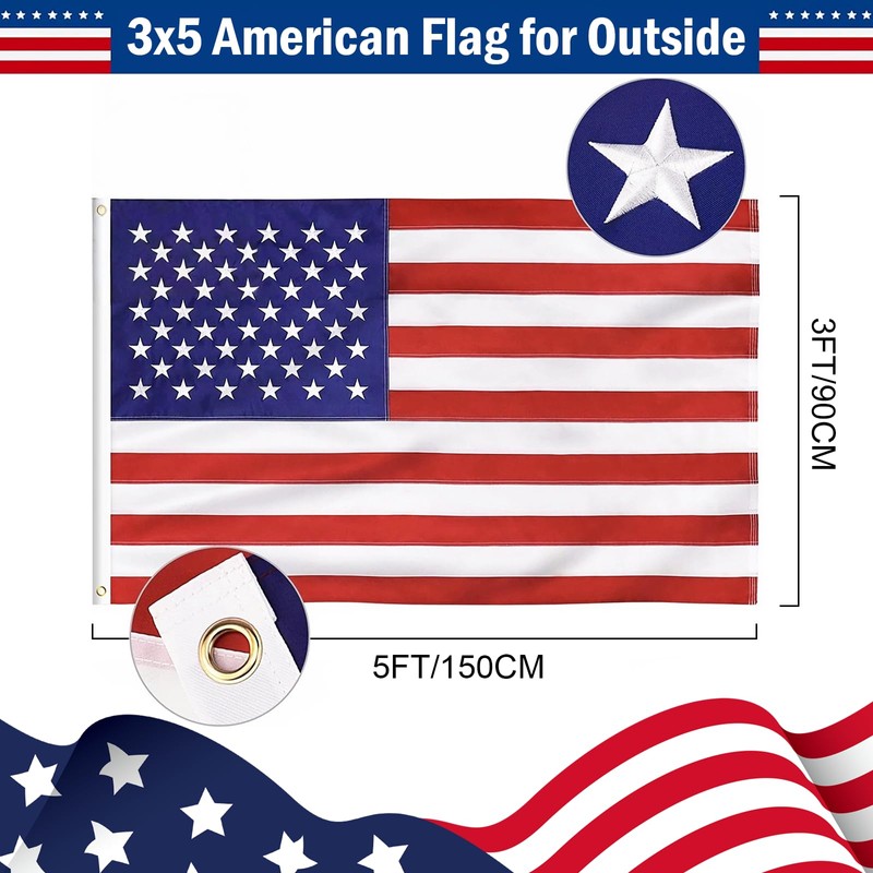 American Flags for Outside 3x5 ft - Heavy Duty US