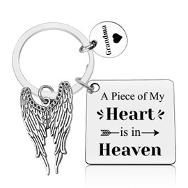 Vadaka Grandma Memorial Keychain Gifts in Memory of Grandma Gift for Granddaughter Grandson Grandmother Memorial Keyring Sympathy Present for Loss of Grandmother Remembrance Present