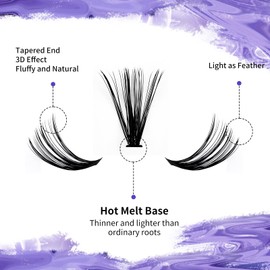 DIY Lash Clusters for Using at Home: Wendy, Ultra-light, Natural, Fluffy, Wispy, Waterproof, Anime, Manga, Cat Eye, D Curl, 8-16mm, 40D, RR318