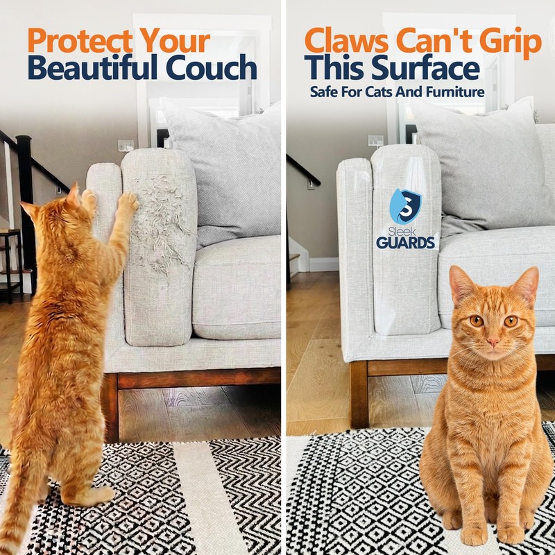Cat Scratch Furniture Protector, 12-Pack Double-Sided Couch Protector from Cat
